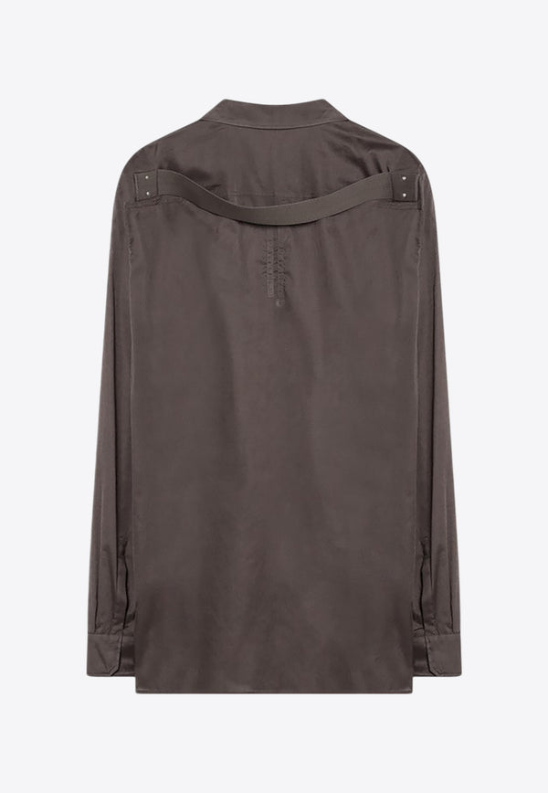 Rick Owens Stitched Long-Sleeved Shirt Gray RU01E5237CV/Q_RICKO-34