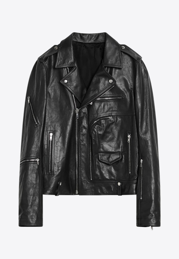 Rick Owens Leather Biker Jacket  Black RU01E5765LTP/Q_RICKO-09