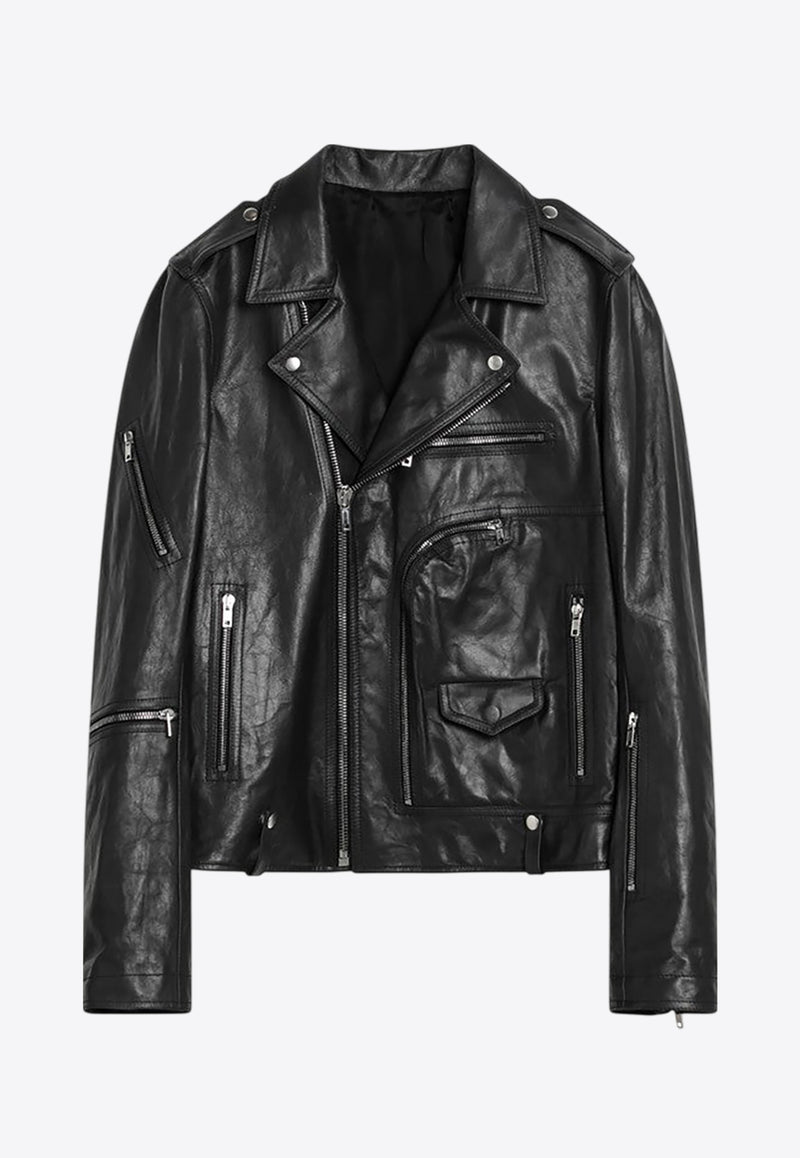 Rick Owens Leather Biker Jacket  Black RU01E5765LTP/Q_RICKO-09