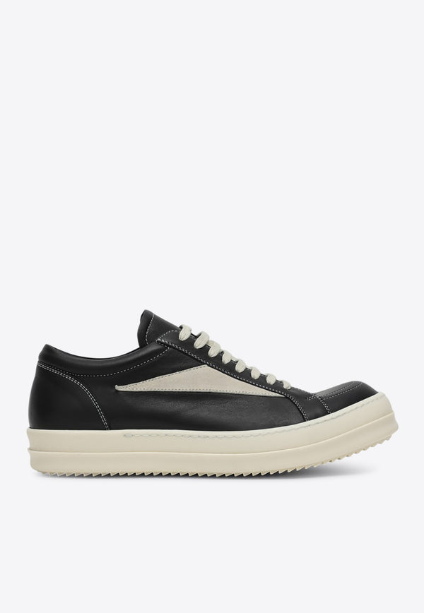 Rick Owens Vintage Leather Low-Top Sneakers Black RU01E5897LCOLVS/Q_RICKO-911