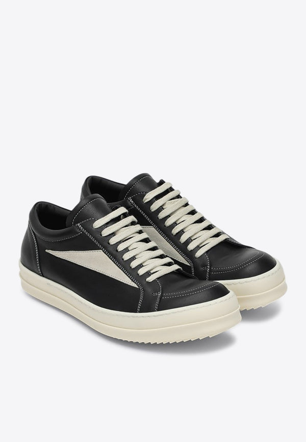 Rick Owens Vintage Leather Low-Top Sneakers Black RU01E5897LCOLVS/Q_RICKO-911