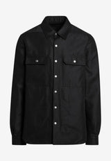 Rick Owens Long-Sleeved Canvas Shirt Black RU01F2729CDU/S_RICKO-09