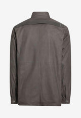 Rick Owens Long-Sleeved Canvas Shirt Gray RU01F2729LBF/S_RICKO-34