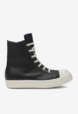 Rick Owens Leather High-Top Sneakers Black RU01F2890LCO/S_RICKO-911