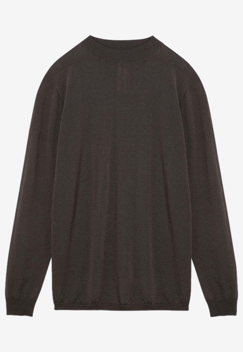 Rick Owens Level Fine Knit Wool Sweater Gray RU02D6625M/P_RICKO-34