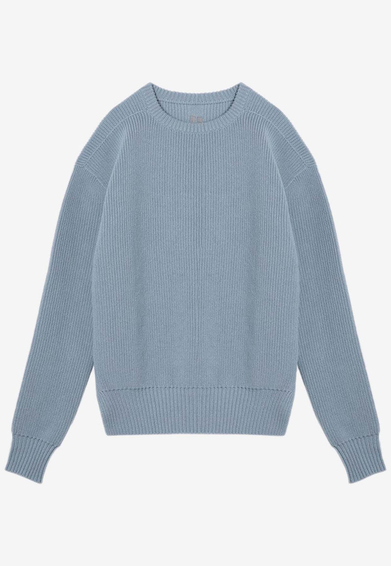 Rick Owens Fisherman Knitted Wool Sweater Light Blue RU02D6649KWV/P_RICKO-36