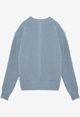 Rick Owens Fisherman Knitted Wool Sweater Light Blue RU02D6649KWV/P_RICKO-36