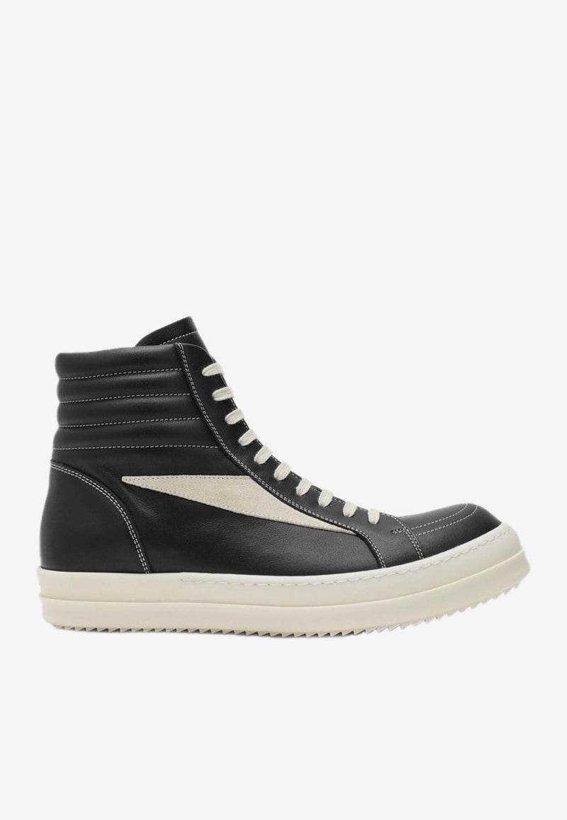 Rick Owens Leather High-Top Sneakers Black RU02D6896LCOLVS/P_RICKO-911