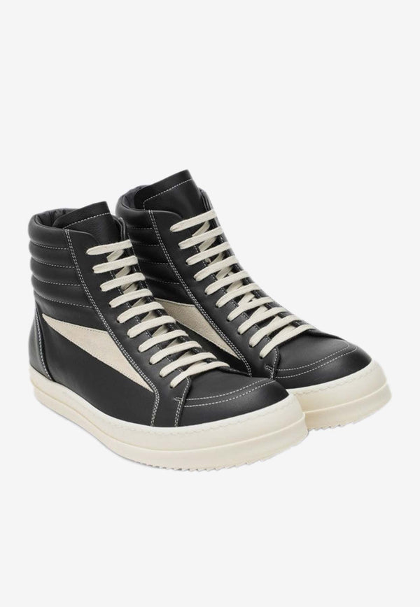 Rick Owens Leather High-Top Sneakers Black RU02D6896LCOLVS/P_RICKO-911