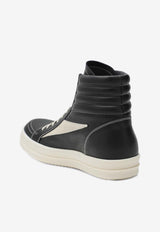 Rick Owens Leather High-Top Sneakers Black RU02D6896LCOLVS/P_RICKO-911