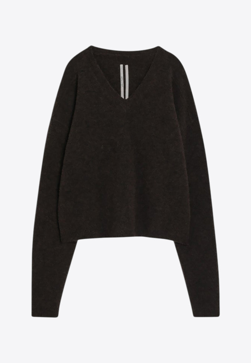 Rick Owens Alpaca-Blend V-neck Sweater Brown RU02E1650KWP/R_RICKO-04