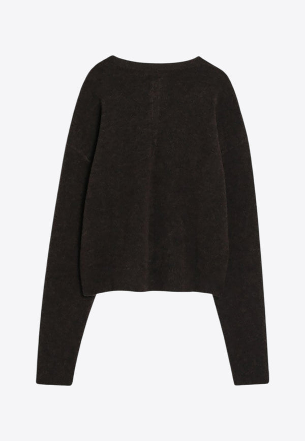 Rick Owens Alpaca-Blend V-neck Sweater Brown RU02E1650KWP/R_RICKO-04