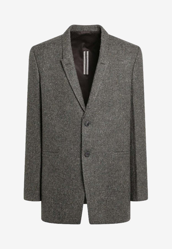 Rick Owens Single-Breasted Wool Jacket  Green RU02E1721WRU/R_RICKO-25