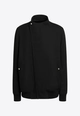 Rick Owens Asymmetric Wool Zip-Up Jacket Black RU02E1760WD/R_RICKO-09