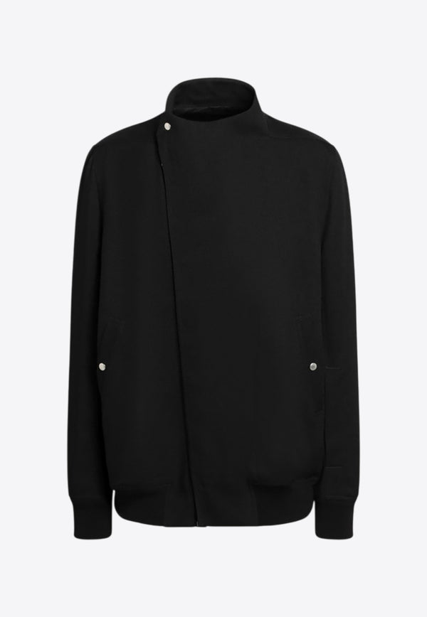 Rick Owens Asymmetric Wool Zip-Up Jacket Black RU02E1760WD/R_RICKO-09