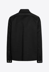 Rick Owens Brad Zip-Up Shirt Jacket with Strap Black RU02E1764WD/R_RICKO-09