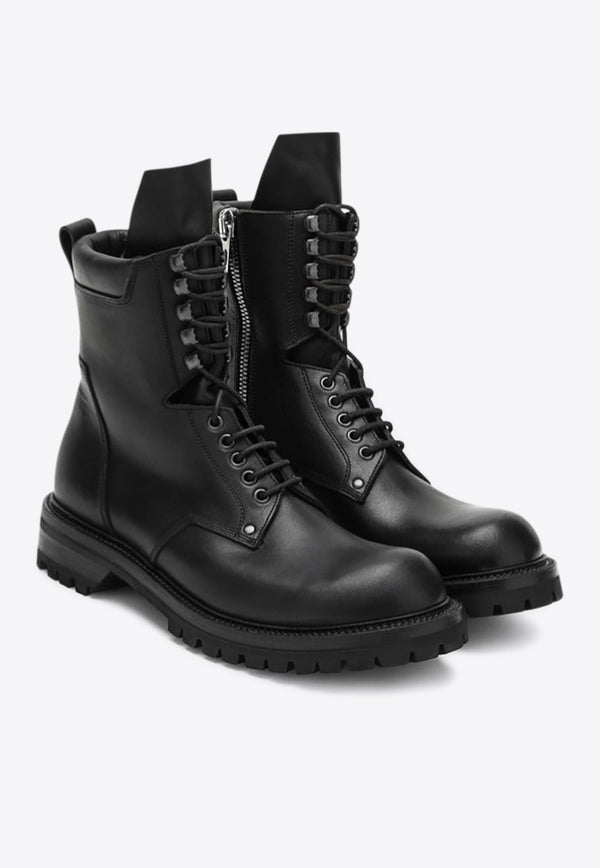 Rick Owens Army Lace-Up Ankle Boots Black RU02E1869LGE/R_RICKO-09