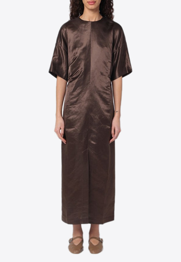 Loulou Studio Silk-Blend Maxi Dress Brown RUBYLI/Q_LOULO-DT