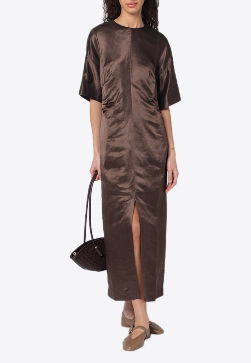 Loulou Studio Silk-Blend Maxi Dress Brown RUBYLI/Q_LOULO-DT