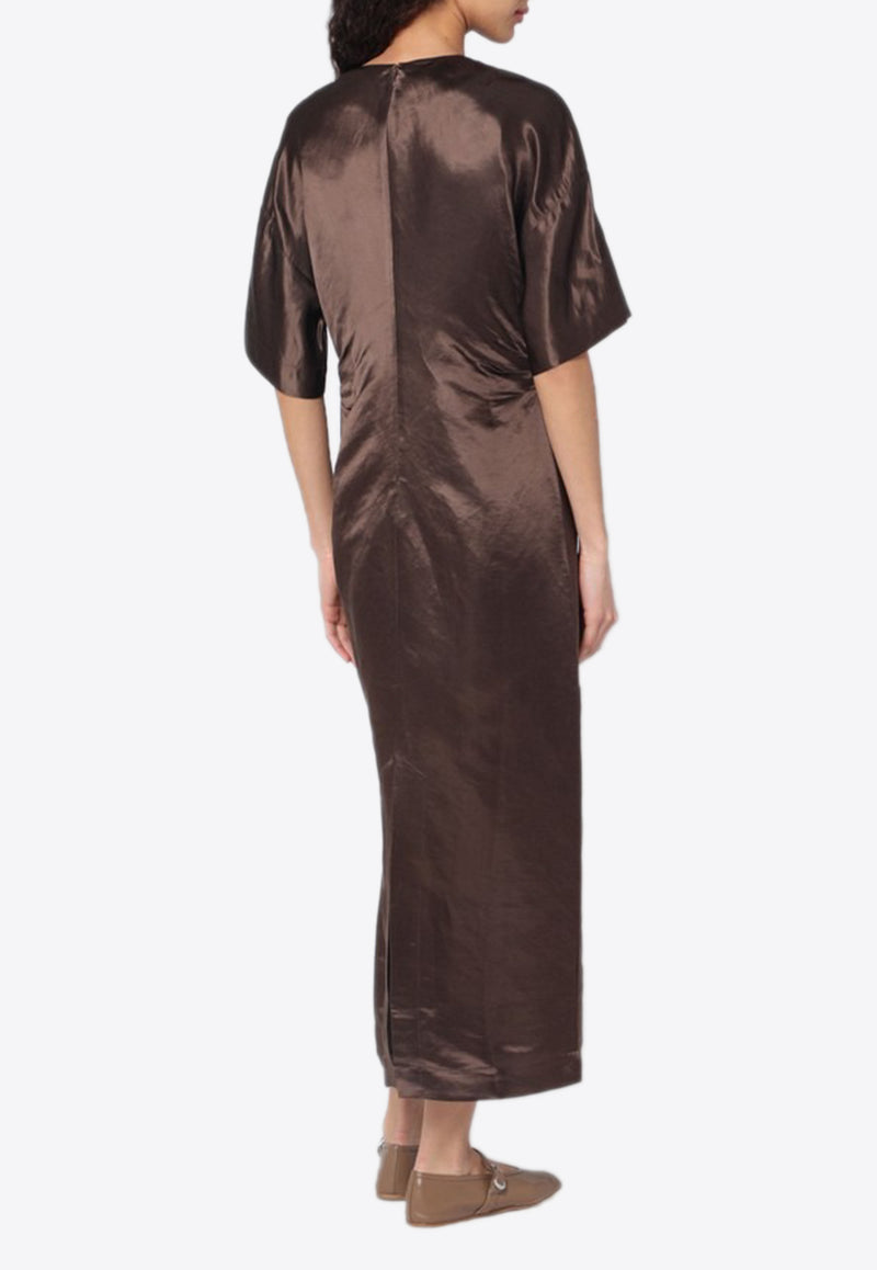 Loulou Studio Silk-Blend Maxi Dress Brown RUBYLI/Q_LOULO-DT
