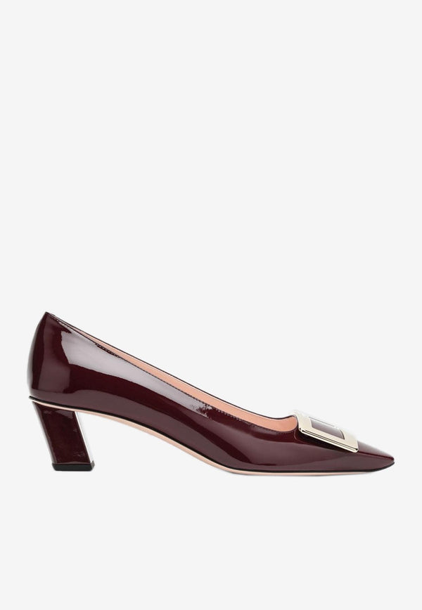 Roger Vivier Belle Vivier 45 Patent Leather Pumps Burgundy RVW00600920D1P/R_ROGVI-R802