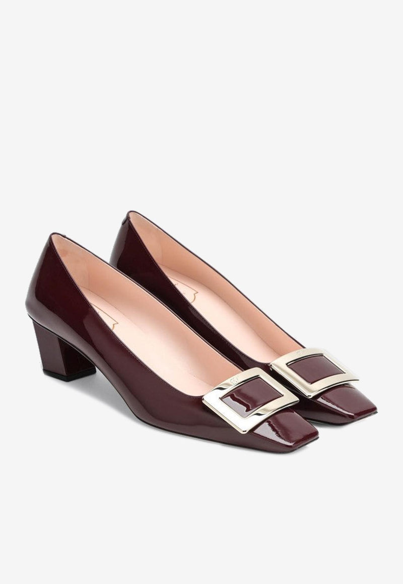 Roger Vivier Belle Vivier 45 Patent Leather Pumps Burgundy RVW00600920D1P/R_ROGVI-R802
