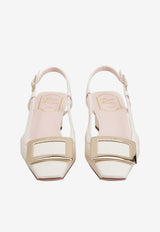 Roger Vivier Belle Vivier 45 Slingback Pumps in Patent Leather Off-white RVW00625600D1P C019
