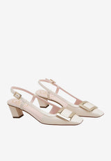 Roger Vivier Belle Vivier 45 Slingback Pumps in Patent Leather Off-white RVW00625600D1P C019