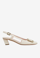 Roger Vivier Belle Vivier 45 Slingback Pumps in Patent Leather Off-white RVW00625600D1P C019