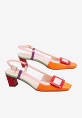 Roger Vivier Belle Vivier 45 Slingback Pumps in Patent Leather Multicolor RVW00625601D1P 1V94