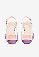 Roger Vivier Belle Vivier 45 Slingback Pumps in Patent Leather Multicolor RVW00625601D1P SQ16