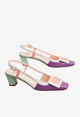 Roger Vivier Belle Vivier 45 Slingback Pumps in Patent Leather Multicolor RVW00625601D1P SQ16