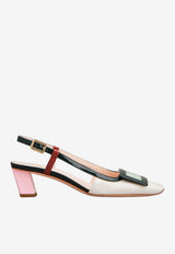 Roger Vivier Belle Vivier 45 Slingback Pumps in Patent Leather Multicolor RVW00625601D1P SQ17
