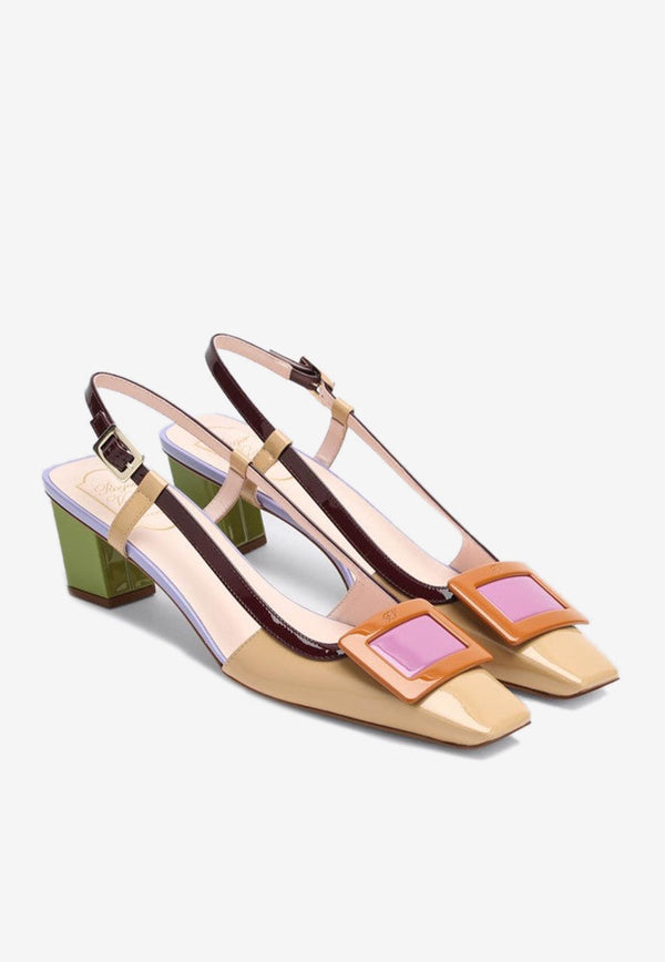 Roger Vivier Belle Vivier 45 Patent Leather Slingback Pumps Multicolor RVW00625601D1P/R_ROGVI-RXT6