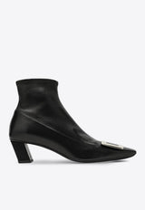 Roger Vivier Belle Vivier 45 Leather Ankle Boots Black RVW00625610QG0/R_ROGVI-9999