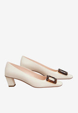 Roger Vivier Belle Vivier 45 Pumps in Calf Leather Off-white RVW00639540BSS C019