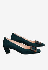 Roger Vivier Belle Vivier 45 Pumps in Suede Green RVW00639540HR0 T823