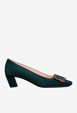 Roger Vivier Belle Vivier 45 Pumps in Suede Green RVW00639540HR0 T823