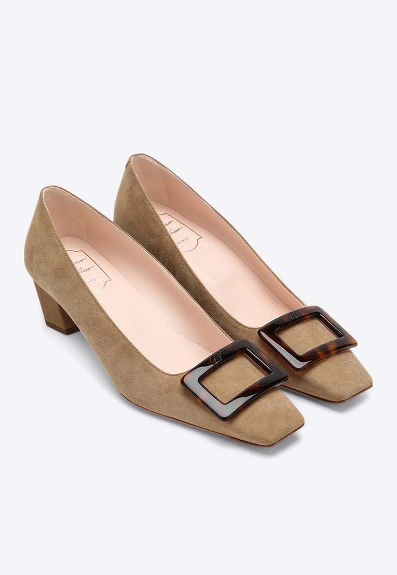 Roger Vivier Belle Vivier 50 Suede Pumps Tobacco RVW00639540HR0/R_ROGVI-S812