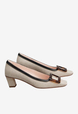 Roger Vivier Belle Vivier 45 Pumps in Canvas Natural RVW00644310UYA 9R21