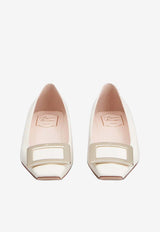 Roger Vivier Belle Vivier Ballet Flats in Patent Leather White RVW00700920D1P 9997
