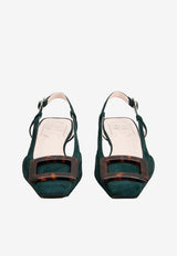 Roger Vivier Belle Vivier Suede Slingback Flats Green RVW00743380HR0 T823