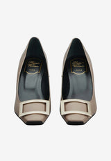 Roger Vivier Trompette 70 Pumps in Patent Leather Taupe RVW40015280D1P C415