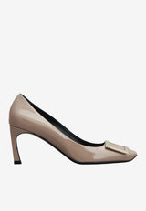Roger Vivier Trompette 70 Pumps in Patent Leather Taupe RVW40015280D1P C415