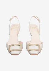 Roger Vivier Trompette 70 Slingback Pumps in Patent Leather Gray RVW40037740D1P B017