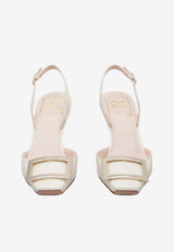 Roger Vivier Trompette 70 Slingback Pumps in Patent Leather Off-white RVW40037740D1P C019