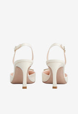 Roger Vivier Trompette 70 Slingback Pumps in Patent Leather Off-white RVW40037740D1P C019