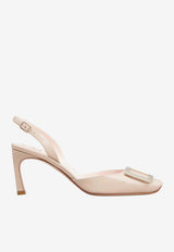 Roger Vivier Trompette 70 Slingback Pumps in Patent Leather Pink RVW40037740D1P C211