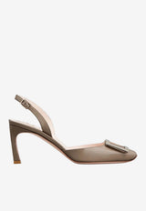 Roger Vivier Trompette 70 Slingback Pumps in Patent Leather Gray RVW40037740D1P C415