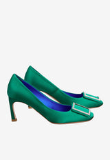 Roger Vivier Trompette 70 Pumps in Satin Green RVW40044010RS0 V016